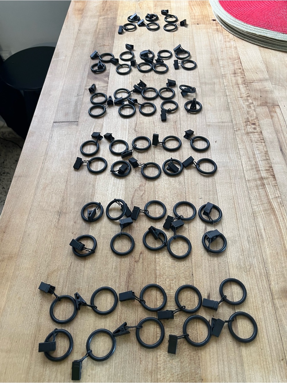Universal Curtains Ring Clips Black (Set of 50)
